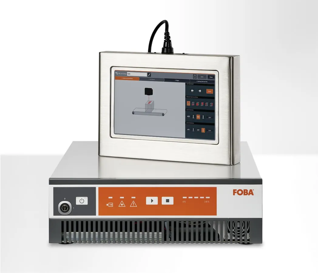 Das FOBA Y.0200-S Markiersystem kann über einen Farb-Touchscreen gesteuert werden. (Bild: FOBA)