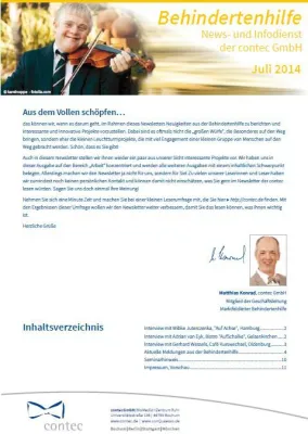 Bild: Behindertenhilfe-Newsletter der contec GmbH etabliert sich