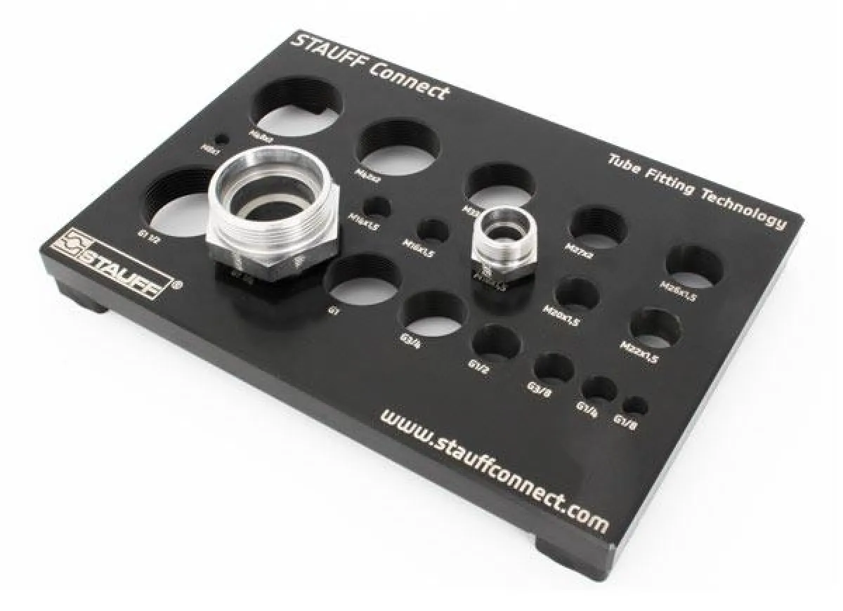 Schnelle Bestimmung aller gängigen Gewindearten mit der Stauff-Gewindeplatte