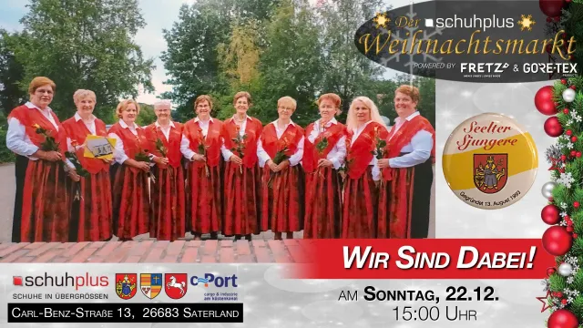 Bild: Die Damen vom Seelter Sjungere beim schuhplus - Weihnachtsmarkt in Sedelsberg