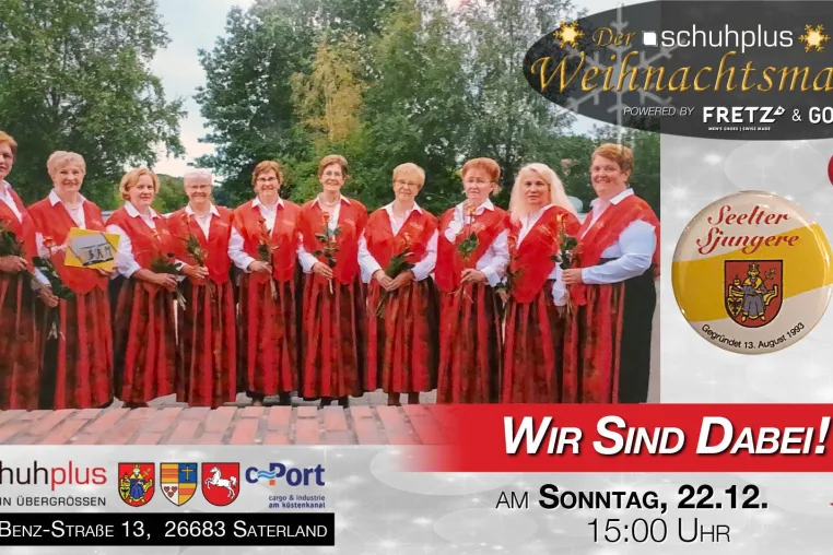 Bild: Die Damen vom Seelter Sjungere beim schuhplus - Weihnachtsmarkt in Sedelsberg