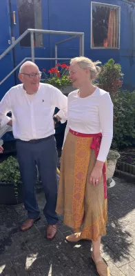Bild: Verabschiedung des langjährigen Vereinsvorsitzenden beim Sommerfest in Travemünde