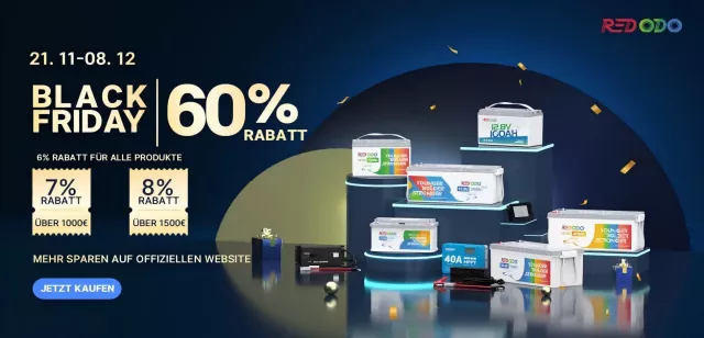 Bild: Redodo Black Friday Batterie-Rabattaktion mit bis zu 60% Rabatt gestartet