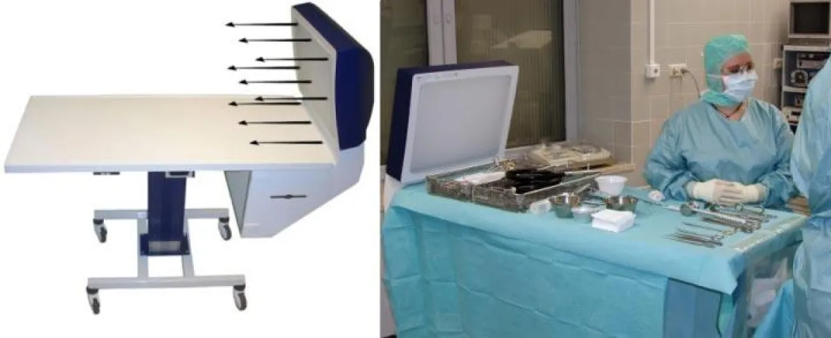 Die Instrumente werden auch während der Operation vor gefährlichen Bakterien geschützt.