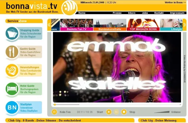 Bild: WEB-TV Sender bonnavista.tv startet Bandwettbewerb - Musik-Voting-Show „Club Gig“ ab 21. Januar online