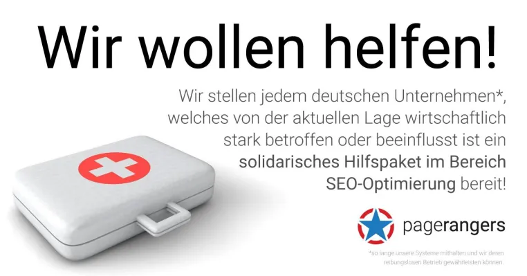 Corona-Hilfsaktion: PageRangers bietet krisengebeutelten Unternehmen die SEO Suite drei Monate kostenlos an Bild: Corona-Hilfsaktion: PageRangers bietet krisengebeutelten Unternehmen die SEO Suite drei Monate kostenlos an