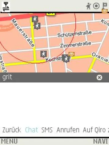 Bild: Mit Qiro standortbezogen auf dem Handy chatten