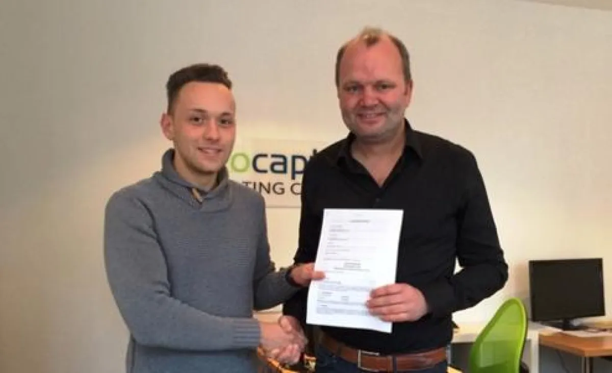 (v. l. n. r)  Thomas Fritzler und Friedhelm Brügge (Geschäftsführer geoCapture)