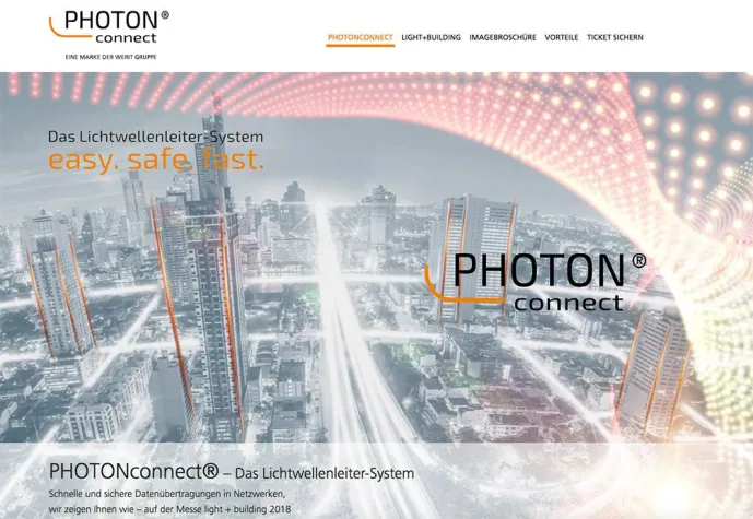 PHONTONconnect: WERIT vermarktet neues Lichtwellenleiter-System Bild: PHONTONconnect: WERIT vermarktet neues Lichtwellenleiter-System