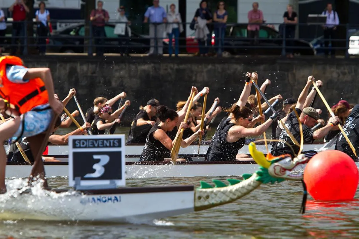 Die igs 2013 startet in Stade mit einem Drachenbootrennen. Foto: Stade Tourismus-GmbH