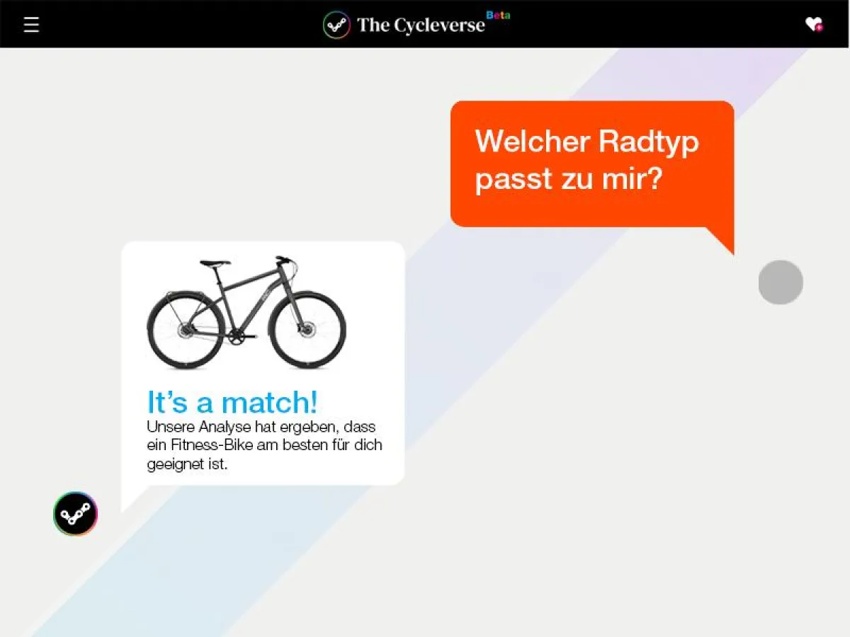 Welches Fahrrad passt zu mir? Nutzer finden ganz einfach den passenden Fahrradtypen.