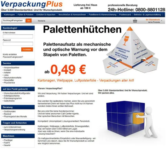 verpackungplus.de in neuem Outfit Bild: verpackungplus.de in neuem Outfit
