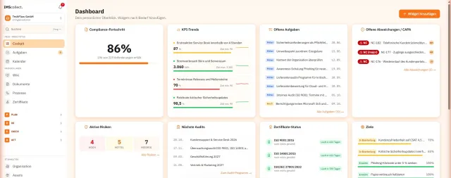 Bild: Ein System für alle Managementnormen: IMScollect bringt ISO 9001, 14001 und 27001 in eine Software