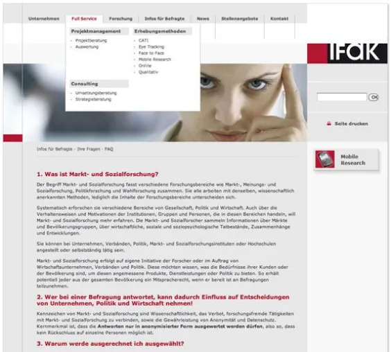 Bild: Übersichtlichkeit in komplexen Themenwelten Der neue Internetauftritt des IFAK Instituts