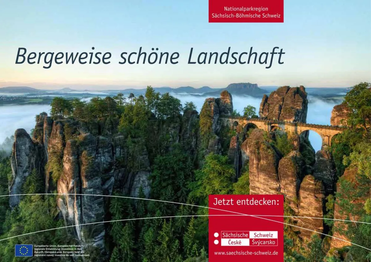 Motiv der Plakatkampagne 2014 des Tourismusverbandes Sächsische Schweiz