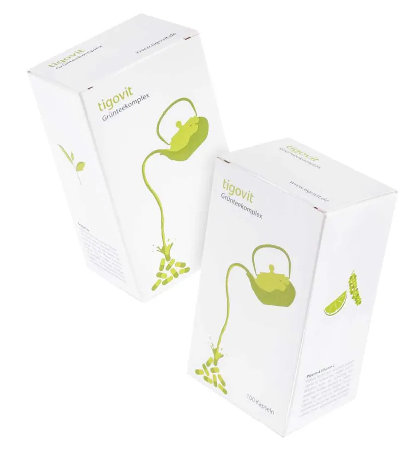 Hochkonzentriertes EGCG, Bioperine®und Ester C in tigovit-Grüntee-Komplex