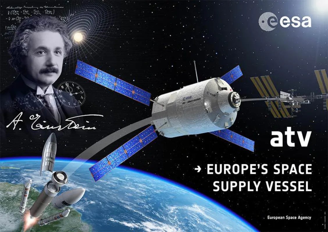 Der Weltraumfrachter ATV-4 ?Albert Einstein? bringt das SPECTRALIS OCT zur ISS. (Bild: ESA, 2013)