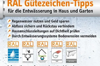 Bild: Wenn starker Regen zum Ärgernis wird - RAL Gütezeichen-Tipps für die Entwässerung in Haus und Garten