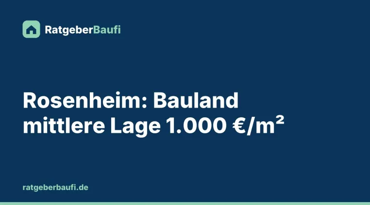 Bild: Bauland in Rosenheim: Mittlere Lagen liegen 2026 bei 1.000 Euro je Quadratmeter