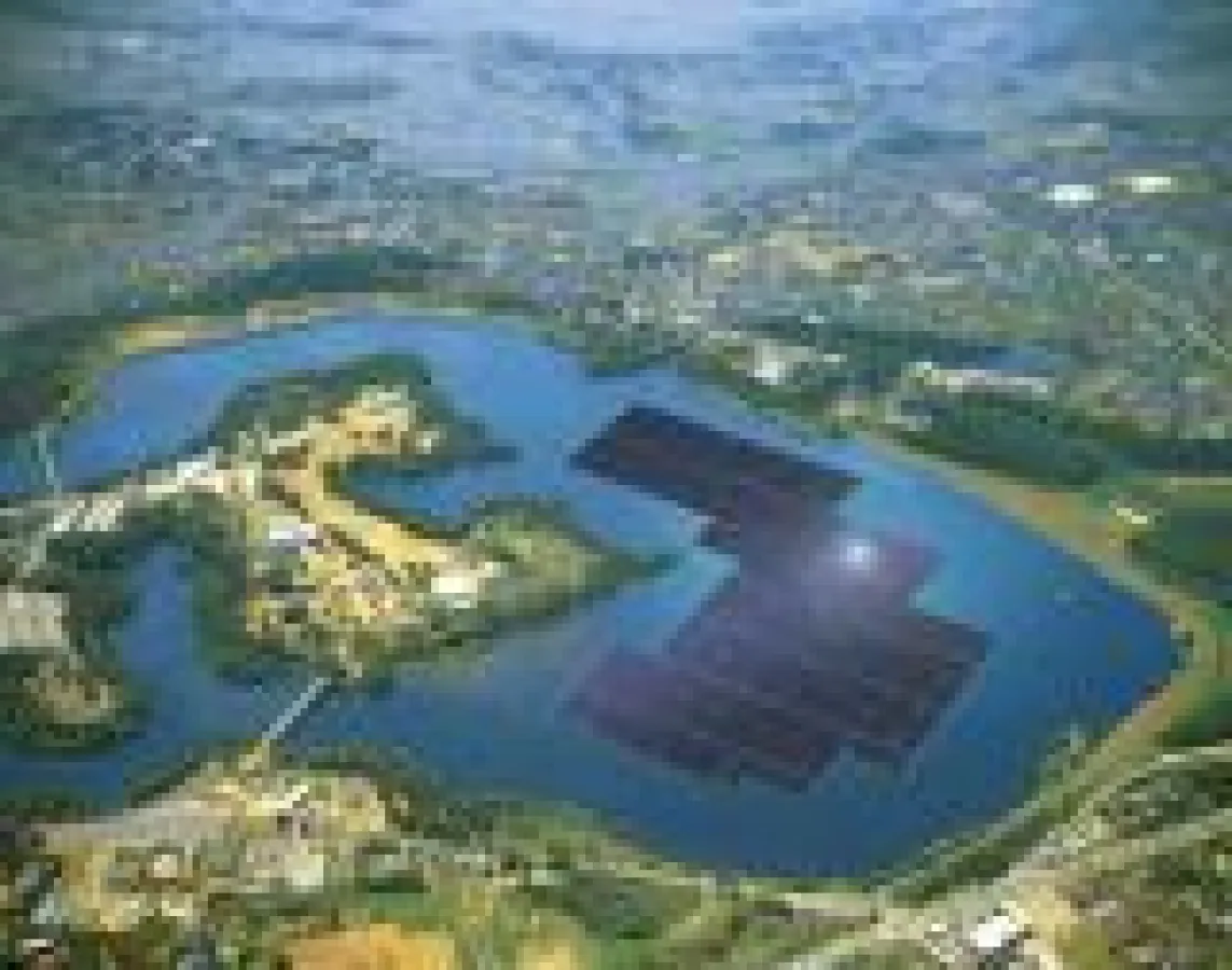 Modell der 13,7-MW-Anlage am Yamakura-Stausee
