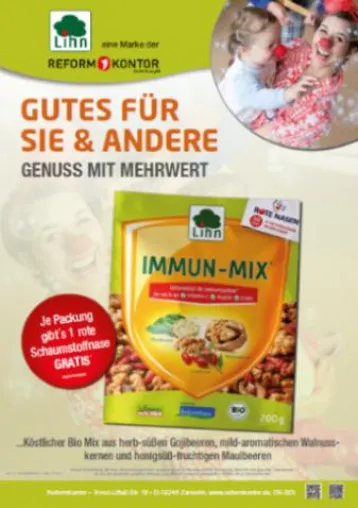 Bild: Hand in Hand fürs Immunsystem – ROTE NASEN im Reformhaus