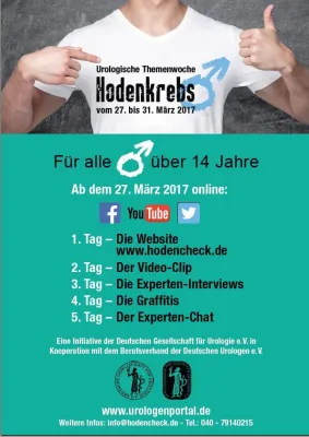 Bild: Aufklärungskampagne für junge Männer: Urologen starten Themenwoche Hodenkrebs vom 27. bis 31. März 2017