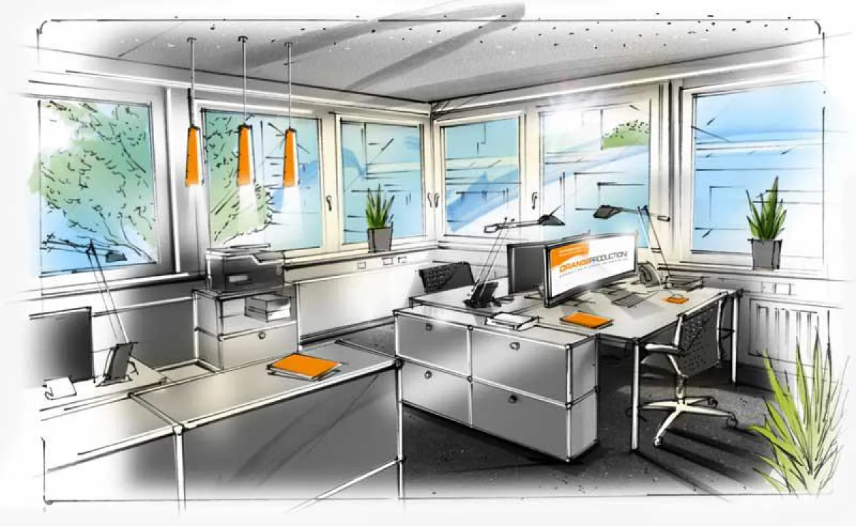 Sribble des neuen Büros in Heidenheim (Grafik: ORANGE PRODUCTION DG, frei zur Veröffentlichung bei N