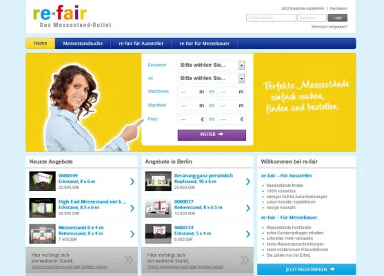Bild: Das Messestand-Outlet re-fair für Aussteller ist Online
