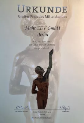 Bild: Mahr EDV gewinnt Großen Preis des Mittelstandes 2018