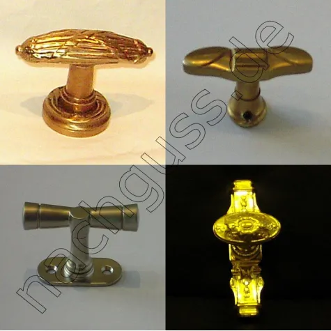 Bild: Nachguss historischer Fenstergriffe / Fensteroliven aus Messing