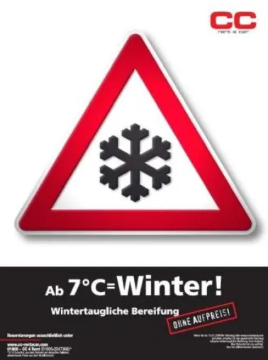 Bild: "Ab 7°C ist’s Winter" - Mit CC Rent a car kommen Mietwagenfahrer sicher durch die kalte Jahreszeit