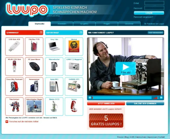 Spielend einfach Schnäppchen machen – Internet-Plattform LUUPO startet neuartiges Auktionsprinzip Bild: Spielend einfach Schnäppchen machen – Internet-Plattform LUUPO startet neuartiges Auktionsprinzip