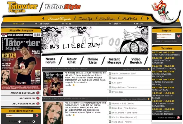 Bild: Neue Tattoo-Plattform taetowiermagazin.de ist online