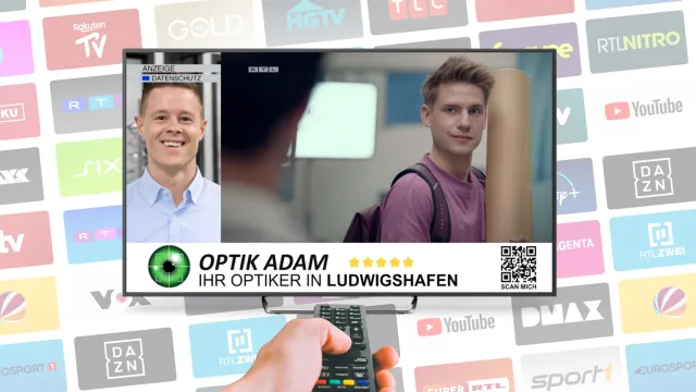 Bild: Smart TV-Werbung: Wie ein Ludwigshafener Optiker auf dem großen Bildschirm wirbt