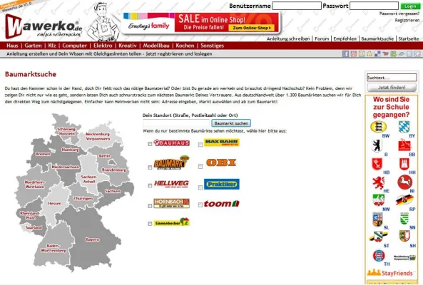 Bild: Wawerko gibt die Richtung vor – Baumarktsuche bei Wawerko.de