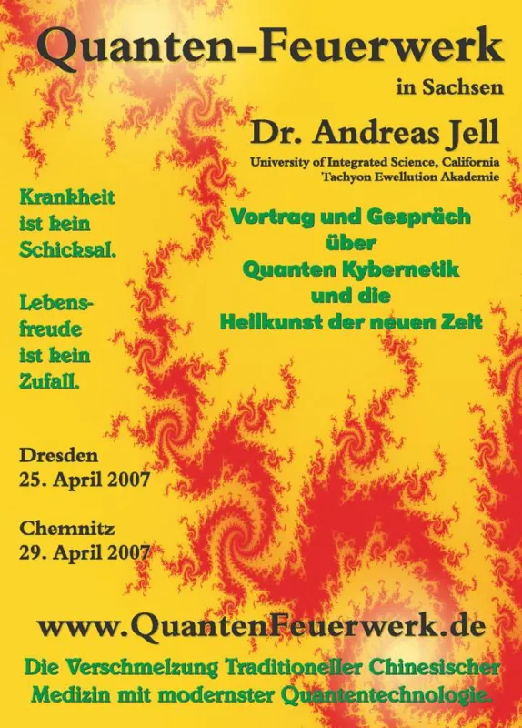 Das Quanten-Feuerwerk in Sachsen ist ein Feuerwerk ohne Schall und Rauch - mit Quantensprüngen in ein glücklicheres Leben.
