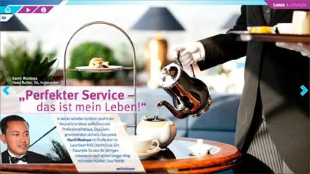 Bild: Erfolgsfaktor Service – MSC Head Butler Kamil Mustopa im Gespräch mit Upd@te