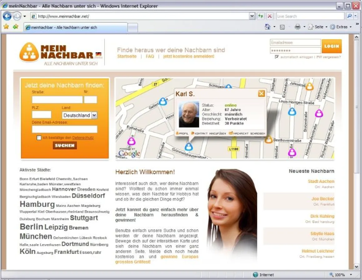 Nette Nachbarn im Web: Anders als andere Communities ist MeinNachbar.net nicht nur offen für Privates und Berufliches, sondern auch komplett kostenlos