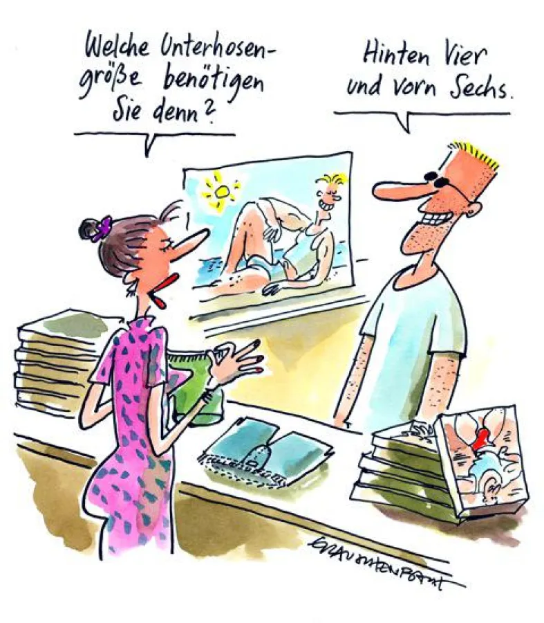 Cartoon aus der aktuellen Ausstellung von Erich Rauschenbach