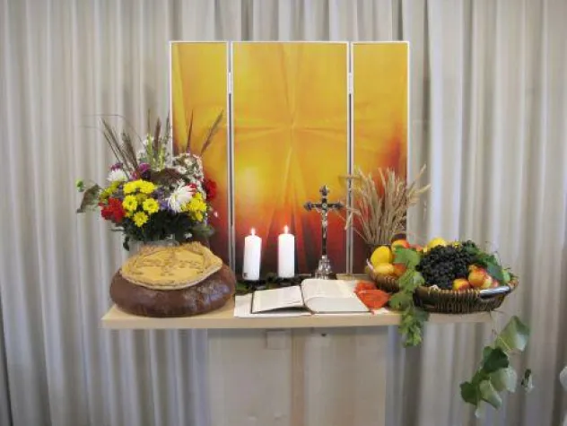 Die Senioren im Seniorenzentrum 'Im Dorf' in Bempflingen feierten das Erntedankfest Bild: Die Senioren im Seniorenzentrum 'Im Dorf' in Bempflingen feierten das Erntedankfest