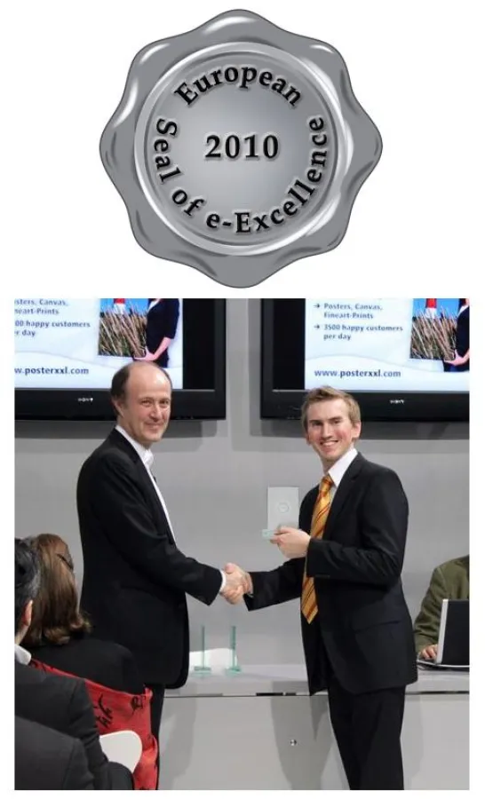 posterXXL mit European Seal of e-Excellence 2010 Award ausgezeichnet