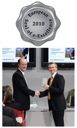 Bild: posterXXL wird mit European Seal of e-Excellence 2010 Award ausgezeichnet