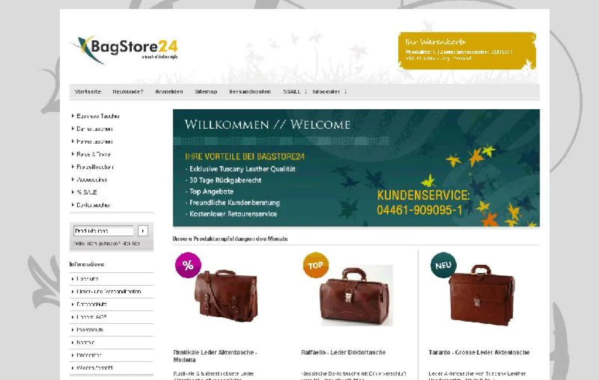 Bagstore24.de - Der neue Onlineshop für Businesstaschen und Reisegepäck