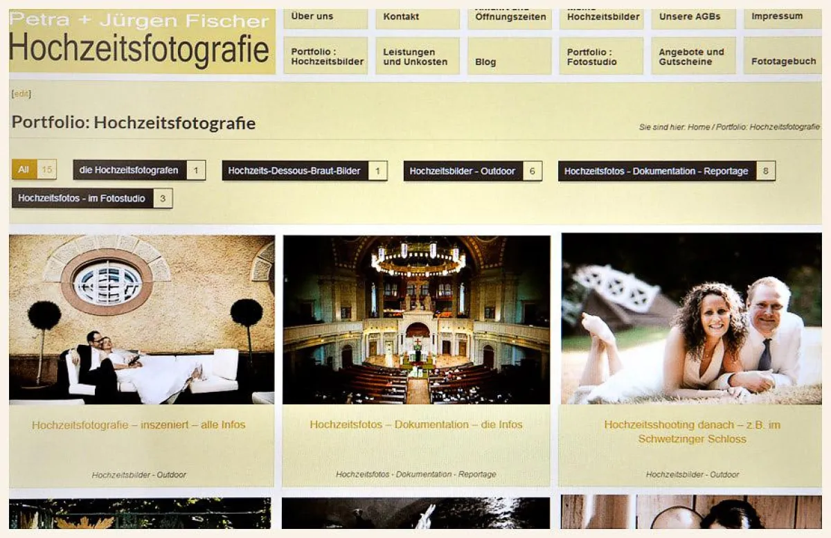 Der neue Internetauftritt vom Hochzeitsfotografen Fischer aus Weinheim