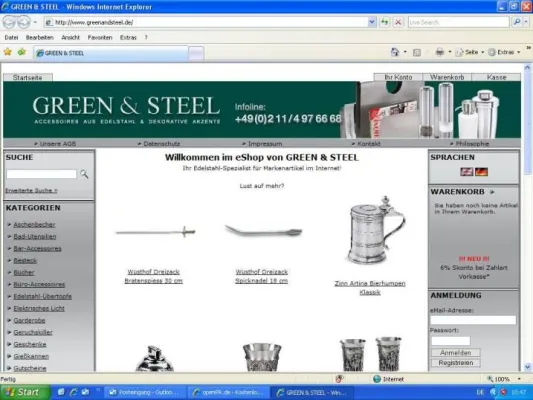 Bild: Gelungener Onlineshop-Relaunch des Edelstahl-Spezialisten GREEN & STEEL