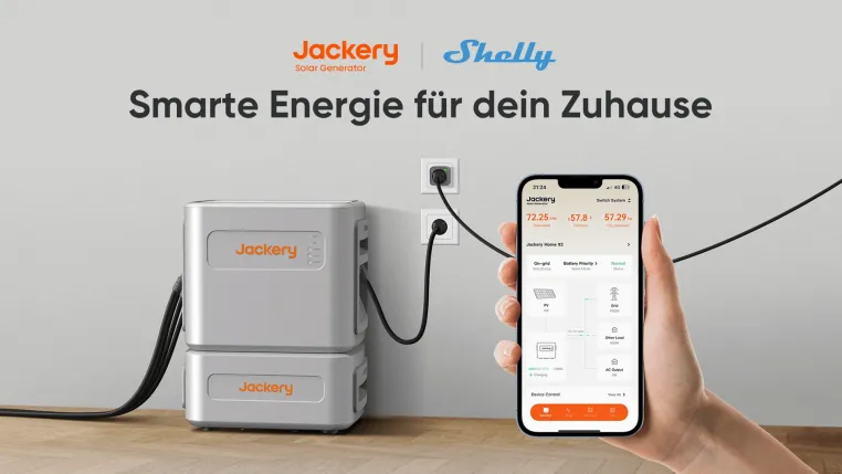 Bild: Premiere auf der Intersolar 24: Jackery Smart Plug Pro powered by Shelly für mobiles Balkonkraftwerk Navi 2000