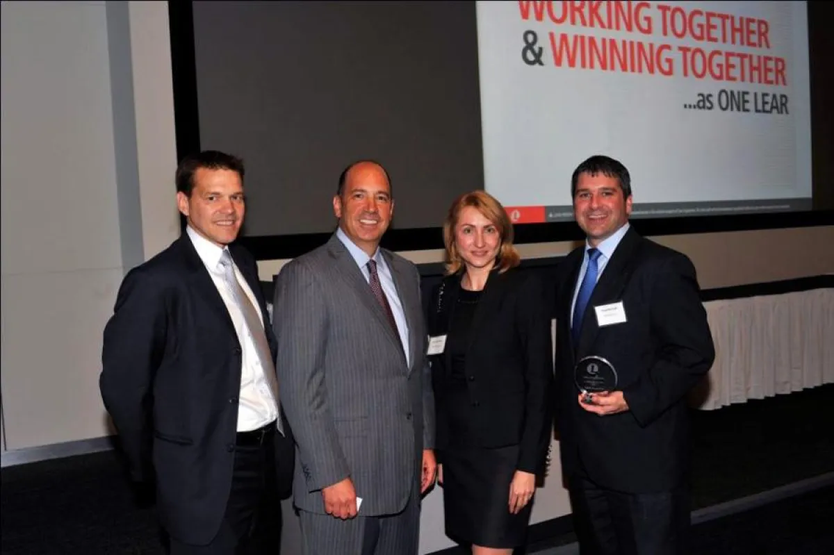 (v.l.n.r) Dave Dudek, CEVA; Matt Simoncini CEO, Lear; Inna Kuznetsova CCO, CEVA; Doug McDonald, CEVA