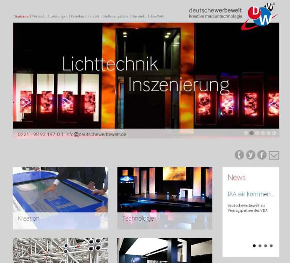 Screenshot der neuen Homepage (Foto: deutschewerbewelt)