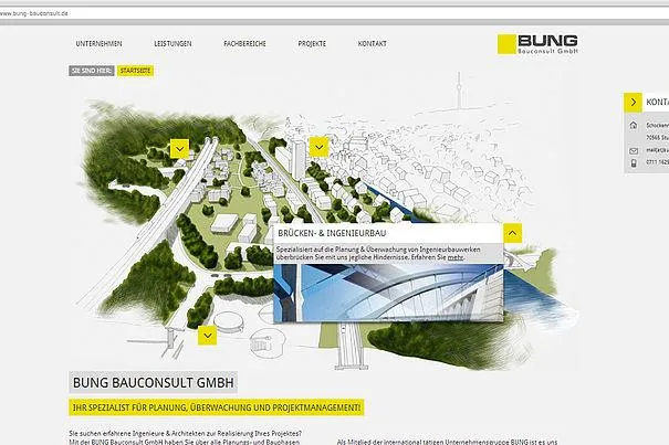 Bild: Die Stuttgarter BUNG Bauconsult jetzt mit eigenem Online-Auftritt 