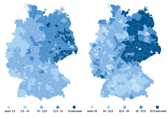 Bild: Neuer Datensatz zeigt: Alterung in Ostdeutschland schritt bereits vor 60 Jahren schneller voran